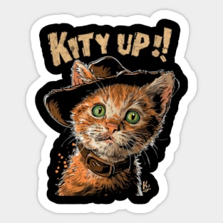 Cat Cowboy Trails Meow-riffic Sticker